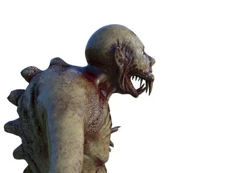 Mutant monster horrors on the background 3d-rendering Illustrazione stock