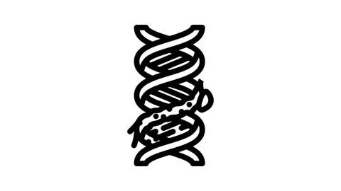 Mutated dna genetic engineering line icon animation Stock Footage 326749136