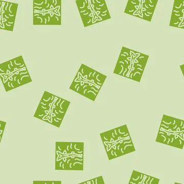 Mutated fish deformities glyph vector seamless pattern Illustrazione stock