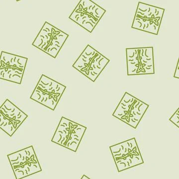 Mutated fish deformities line vector seamless pattern Illustrazione stock