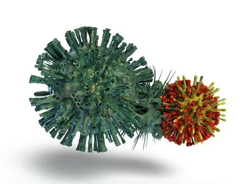 Mutating Corona Virus 3D Render Stock Illustration