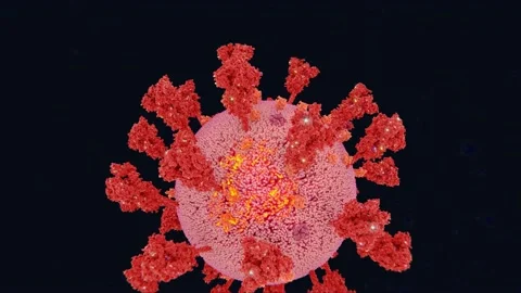 Mutating COVID-19 virus.Tracking shot. Stock Footage 156609717