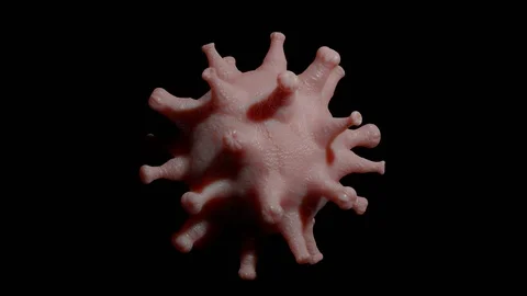 Mutating virus cell, animal virus mutate to human pathogen. Coronavirus or hi Stock Footage 124604754