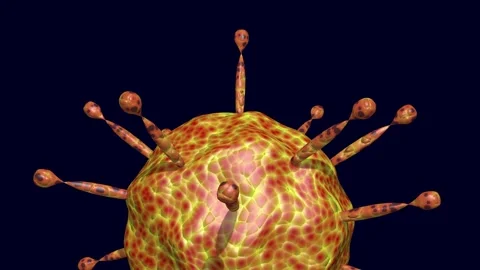 Mutating virus , cell. Viral variant . Zoom out . 3d animation render Stock Footage 152921279
