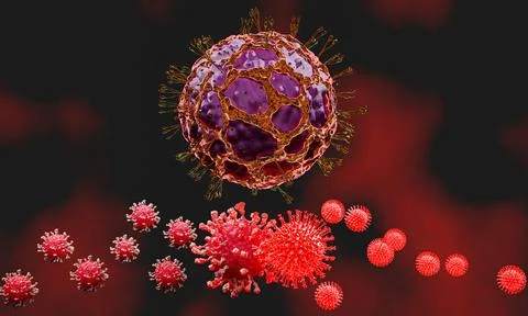 Mutation from Alpha, Delta to MU . Covid-19 virus mutates or develops a str.. 스톡 일러스트