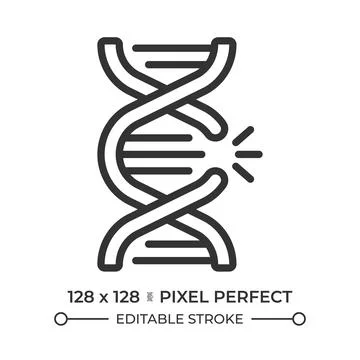 Mutation pixel perfect simple line icon Stock Illustration