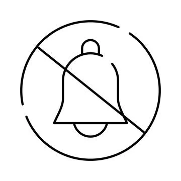 Mute bell icon disabling notification sound alert Stock Illustration