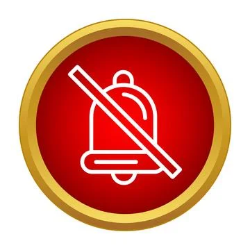 Mute bell outline icon disabling notifications Stock Illustration