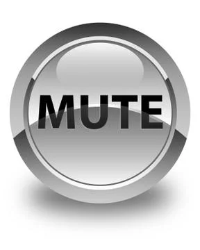 Mute glossy white round button Stock Illustration
