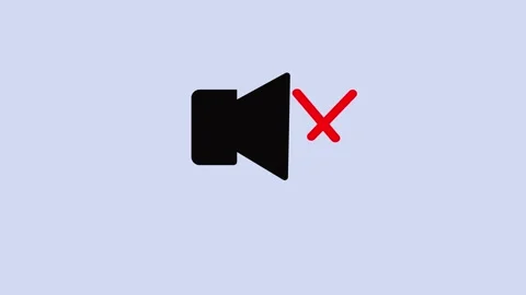 Mute Icon Animation Simple Clean Minimalist Design Red Cross Speaker Symbol.. Stock Footage 321442186