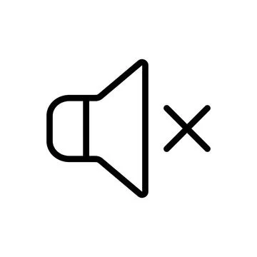 Mute icon design in linear style. Vector. Stock Illustration