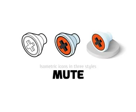 Mute icon in different style Stock Illustration