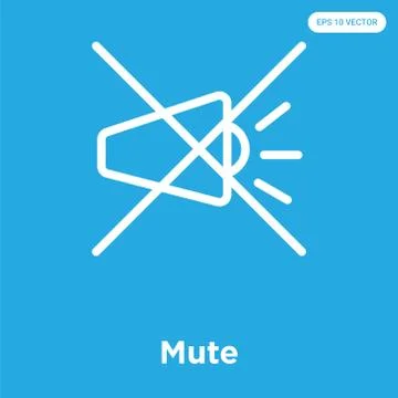 Mute icon isolated on blue background Free Stock Illustration
