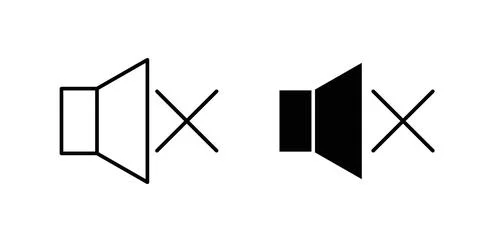 Mute icon symbol. Flat Vector illustration Stock Illustration