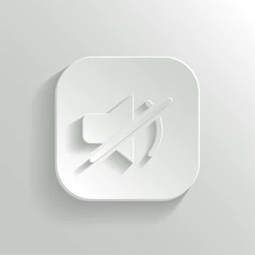 Mute icon - vector white app button Stock Illustration