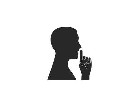 Mute, keep silence, silent icon. Vector illustration. Flat design. Stock Illustration