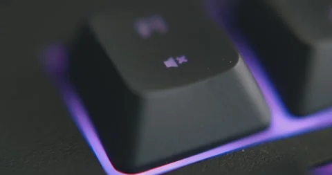 "Mute" key being used - 60FPS RGB Keyboard Video stock 145853796