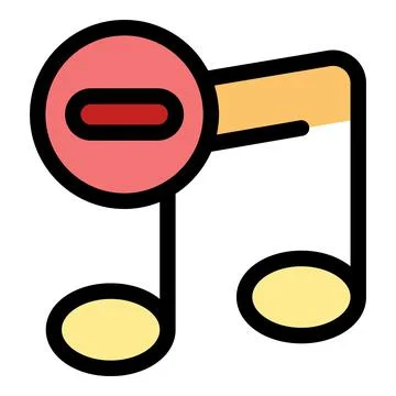 Mute music note icon representing silence and no sound Stockillustratie