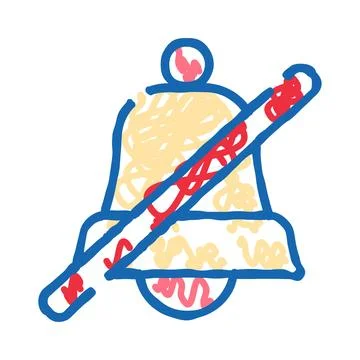 Mute notification bell icon graphic concept Ilustração Stock