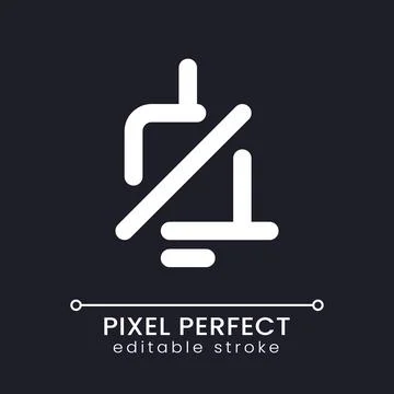 Mute notification sound pixel perfect white linear ui icon for dark theme Stock Illustration