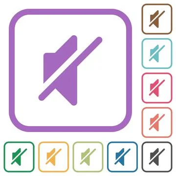 Mute solid simple icons Stock Illustration