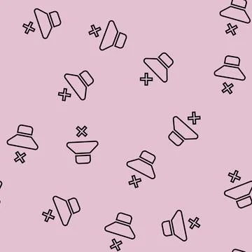 Mute sound line seamless pattern イラスト素材
