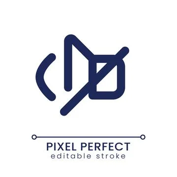 Mute sound pixel perfect linear ui icon Stock Illustration