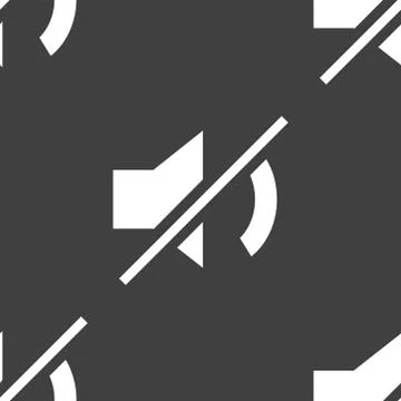 Mute sound web icon. flat design. Seamless pattern. 스톡 일러스트