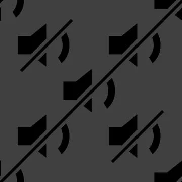 Mute sound web icon. flat design. Seamless pattern. Illustrazione stock