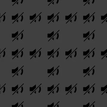 Mute sound web icon. flat design. Seamless pattern. Stock Illustration