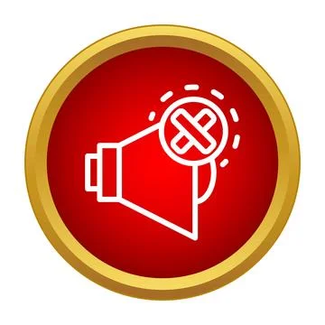 Mute speaker icon indicating volume off Stock Illustration