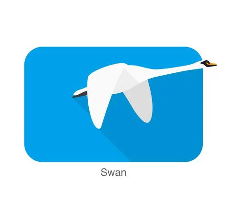 Mute swan flat icon design, cartoon vector illustration イラスト素材