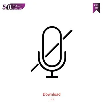 Mute vector icon. Best modern, simple, isolated, flat icon for website design Stock Illustration