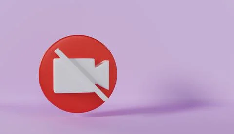 Mute Video Phone Call Button on pink background Stock Illustration