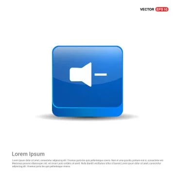 Mute volume Icon  - 3d Blue Button Stock Illustration
