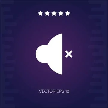 Mute volume vector icon Stock Illustration