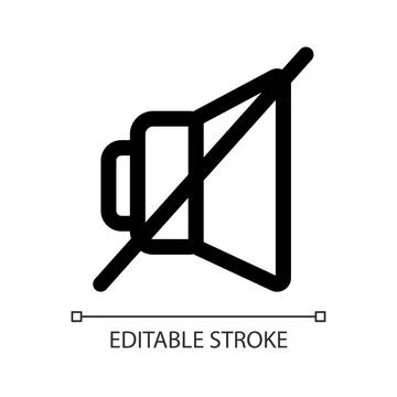Mute white linear ui icon Stock Illustration