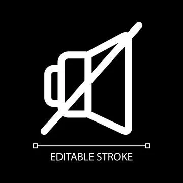 Mute white linear ui icon for dark theme イラスト素材