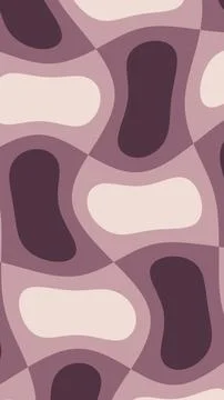 A muted abstract pattern features elongated dark plum and cream shapes surr.. Stock Illustration