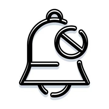 Muted bell icon indicating silent notifications off Ilustração Stock
