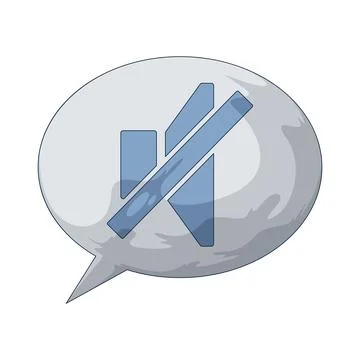 Muted chat bubble illustration Stock Illustration