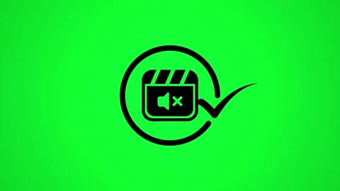 Muted clapboard icon with checkmark and circle animation motion graphic for.. Stock-Footage 346498183