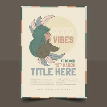 Muted colors poster design Stock Illustration