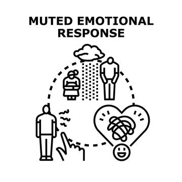 Muted emotional response concept vector illustration Stock Illustration