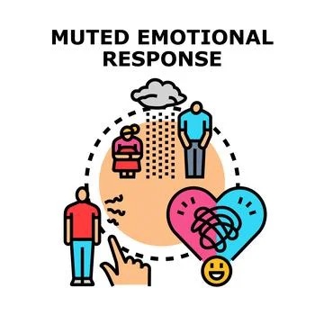 Muted emotional response concept vector illustration Stock Illustration