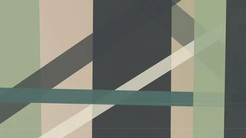 Muted geometric abstract design with intersecting shapes in green, gray, an.. Stockillustratie