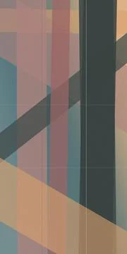 Muted geometric panels, translucent columns, and diagonal forms create a so.. Illustrazione stock