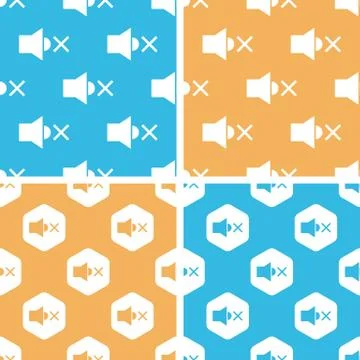 Muted loudspeaker pattern set, colored イラスト素材