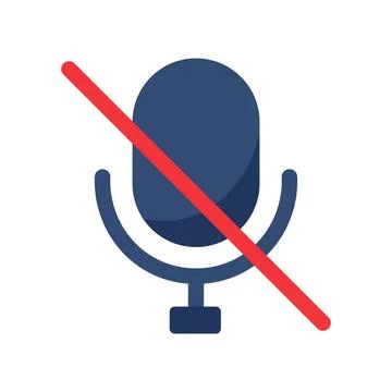 Muted microphone silent audio voice off flat vector icon Stock Illustration