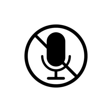 Muted Microphone Silhouette. Vector icon. Stock Illustration